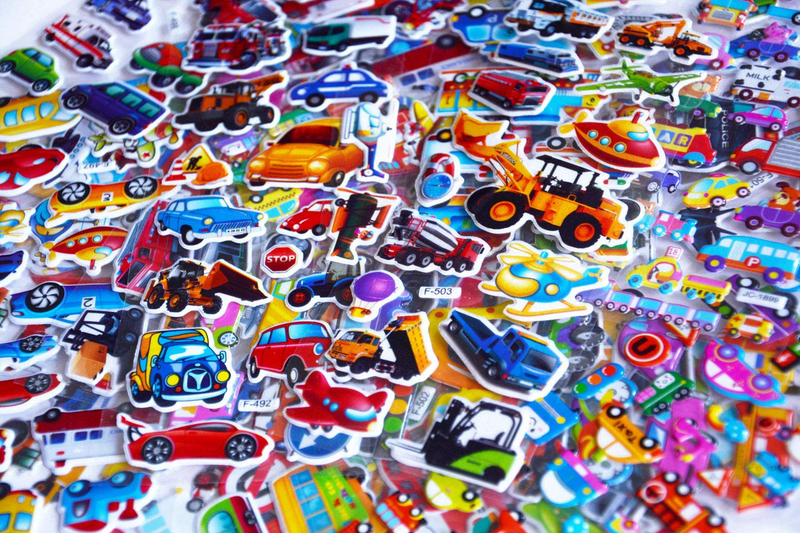 Kids Cars and Trucks Stickers Party Supplies Pack, 20 Different Sheets, Boy Stickers, Vehicle Stickers for Kids Toddler Boys with Cars, Fire Trucks, Construction, Buses, Airplane, Rocket and More
