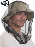 Mosquito Head Net Mesh - Bug Face Netting for Hats - Insect Net Mask Cover from Gnats, No-See-Ums & Midges with Extra Fine Fly Screen Holes - Outdoor Protection/Shield for Men & Women. Chemical Free Sporting Goods > Outdoor Recreation > Camping & Hiking > Mosquito Nets & Insect Screens OutdoorEssentials Black - 2 Pack  