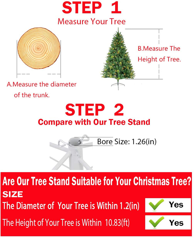 OVOV 19.7 Inch Christmas Tree Stand 4 Foot Base Iron Metal Bracket Rubber Pad with Thumb Screw (Red)