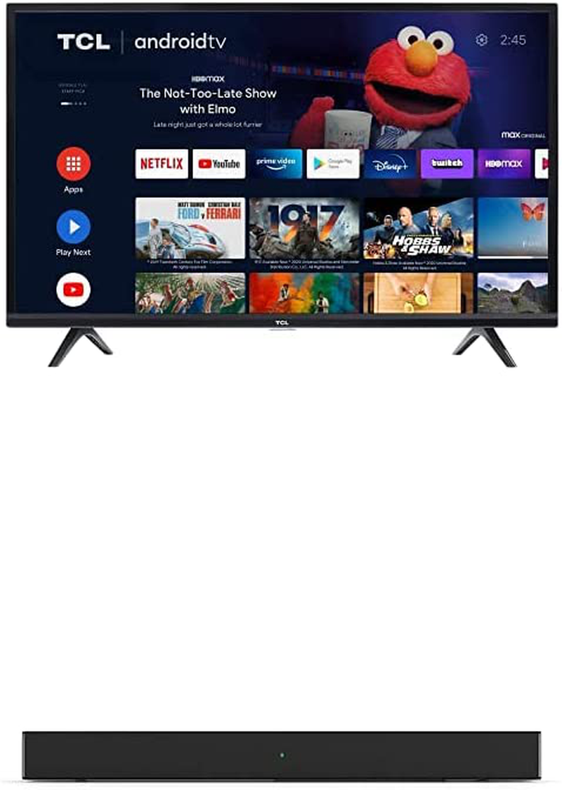 TCL 32-inch Class 3-Series HD LED Smart Android TV - 32S334, 2021 Model Electronics > Video > Televisions TCL TV with Alto 3 Sound Bar 40-Inch 