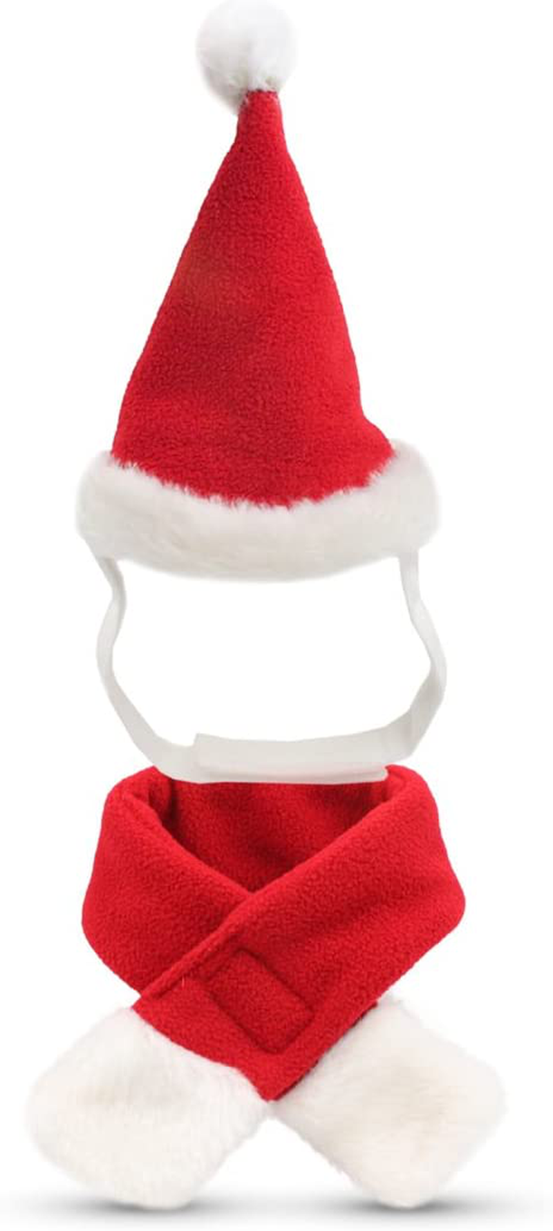 PETLESO Cat Santa Hat with Scarf -Christmas Costume Set Puppy Dog Cat Santa Hat Animals & Pet Supplies > Pet Supplies > Dog Supplies > Dog Apparel PETLESO   