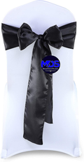 mds Pack of 25 Satin Chair Sashes Bow sash for Wedding and Events Supplies Party Decoration Chair Cover sash -Gold Arts & Entertainment > Party & Celebration > Party Supplies mds Black 25 