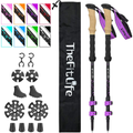 Thefitlife Carbon Fiber Trekking Poles – Collapsible and Telescopic Walking Sticks with Natural Cork Handle and Extended EVA Grips, Ultralight Nordic Hiking Poles for Backpacking Camping Sporting Goods > Outdoor Recreation > Camping & Hiking > Hiking Poles TheFitLife Purple  