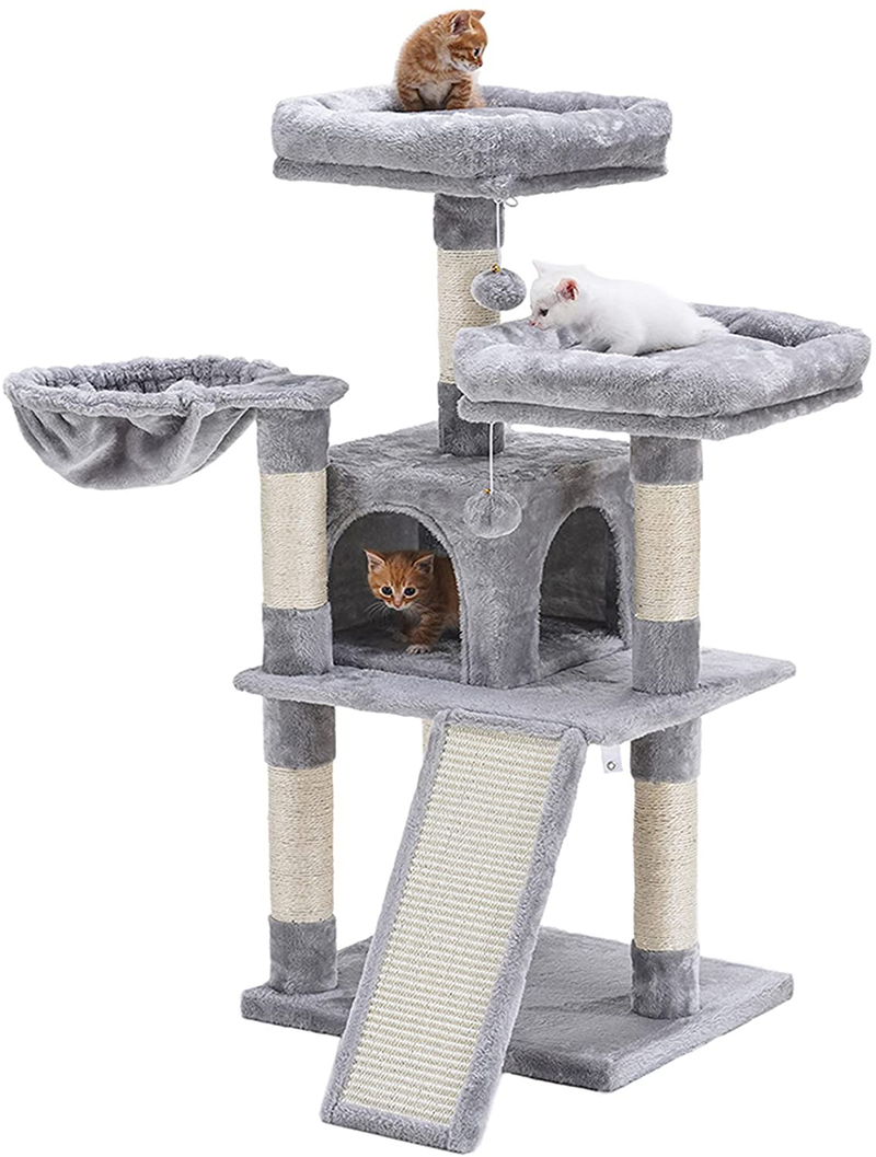 Hey-Brother Cat Tree with Cozy Perches,Cat Tower with Scratching Board,Multi-Level Cat Condo with Basket Animals & Pet Supplies > Pet Supplies > Cat Supplies > Cat Beds Hey-brother   