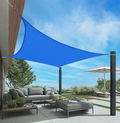 HENG FENG 12'x16' Sand Rectangle Canopy Shade Sail for Outdoor Patio Pergola Cover Sunshade Sails UV Blocking Canovas Covers