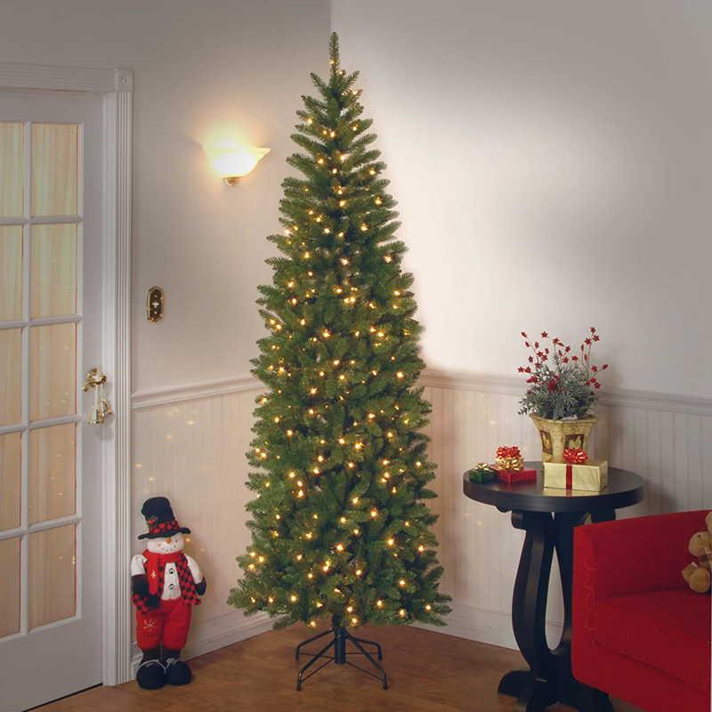 National Tree Company Pre-lit Artificial Christmas Tree | Includes Pre-strung Multi-Color LED Lights, PowerConnect and Stand | Kingswood Fir Slim - 7.5 ft Home & Garden > Decor > Seasonal & Holiday Decorations > Christmas Tree Stands National Tree Company   