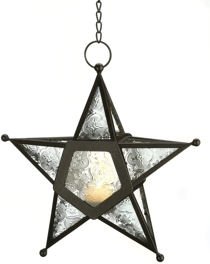 Gifts & Decor 57070454 Clear Star Candle Lantern, Black Home & Garden > Decor > Home Fragrance Accessories > Candle Holders Gifts & Decor Default Title  