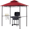 StarEcho Soft Top Barbecue Grill Gazebo, Outdoor Canopy Grill Double Tired, Gazebo for BBQ Grill Shade Tent,5'X8', Beige