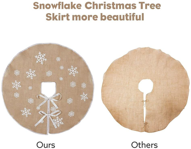 N&T NIETING Round Snowflake Santa Claus Christmas Holiday Burlap Tree Skirt, 30 Inches Home & Garden > Decor > Seasonal & Holiday Decorations > Christmas Tree Skirts N&T NIETING   