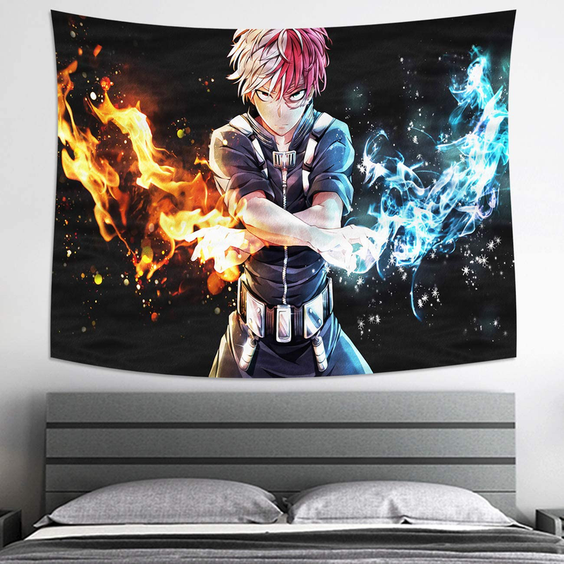 MEWE My Hero Academia Tapestry Wall Hanging Anime Tapestry Backdrop for Birthday Party Decoration Anime Gifts Bedroom 59x70in Home & Garden > Decor > Artwork > Decorative Tapestries MEWE   
