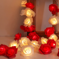 Pawliss Valentine'S Day Decoration, 10FT Rose String Lights with 20 Leds, 8 Modes Flower Fairy String Lights with Remote Control for Valentine'S, Wedding, Mother'S Day Indoor Decoration, Red Home & Garden > Decor > Seasonal & Holiday Decorations Pawliss Red and White  