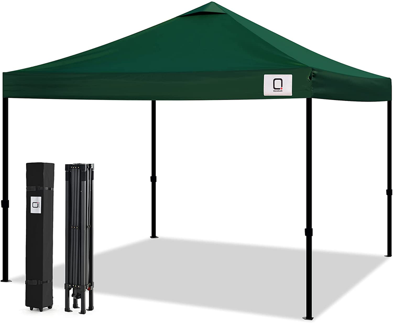 Q QUASAR10x10 Ez Pop Up Canopy Tent,Truss Structure Gazebo,Outdoor Windproof, Rainproof and UV-Proof Instant Shelter,Commercial Tents for 6-8 People with Wheel Bag and Sandbag(White) Home & Garden > Lawn & Garden > Outdoor Living > Outdoor Structures > Canopies & Gazebos Q QUASAR Green  