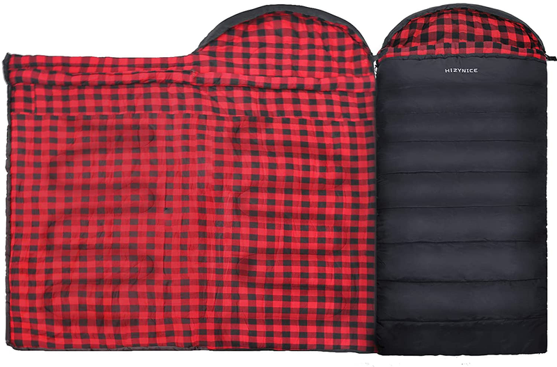 Hizynice 0 Degree Sleeping Bag 100% Cotton Flannel Cold Weather Sleeping Bag Winter Extra Large for Adults Big and Tall Mens XL XXL Wide Warm,With Compression Sack Sporting Goods > Outdoor Recreation > Camping & Hiking > Sleeping BagsSporting Goods > Outdoor Recreation > Camping & Hiking > Sleeping Bags HiZYNICE   