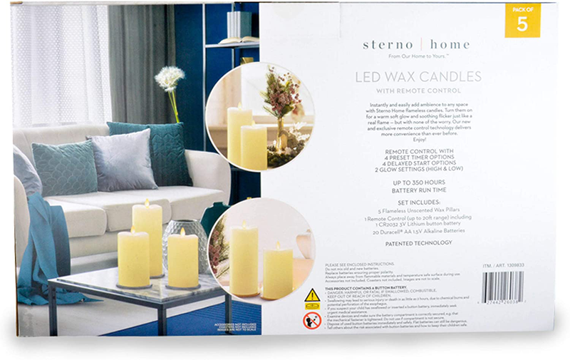 LED Wax Candles with Remote Control Home & Garden > Decor > Home Fragrances > Candles Sterno   