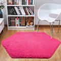 Junovo Ultra Soft Rug for Nursery Children Room Baby Room Home Decor Dormitory Hexagon Carpet for Playhouse Princess Tent Kids Play Castle, Diameter 4.6 Ft, Pink Sporting Goods > Outdoor Recreation > Camping & Hiking > Tent Accessories junovo Hot-pink  