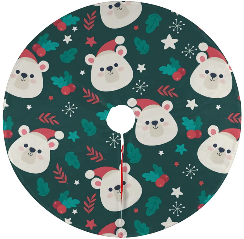 How The Grinch Stole Christmas Xmas Tree Skirt Christmas Decorations, Christmas Tree Skirt for Holiday Tree Ornaments Christmas Party Home Decorations （36Inch） Home & Garden > Decor > Seasonal & Holiday Decorations > Christmas Tree Skirts Pefanl White Bear  
