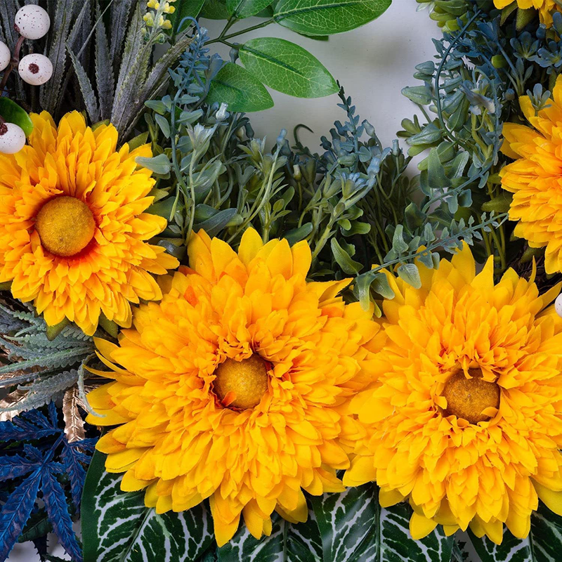 Soosubel Sunflower Wreaths for Front Door,24 Inch Farmhouse Wreath for Spring Summer,Door Wreaths for Front Door Outside Home & Garden > Decor > Seasonal & Holiday Decorations soosubel   
