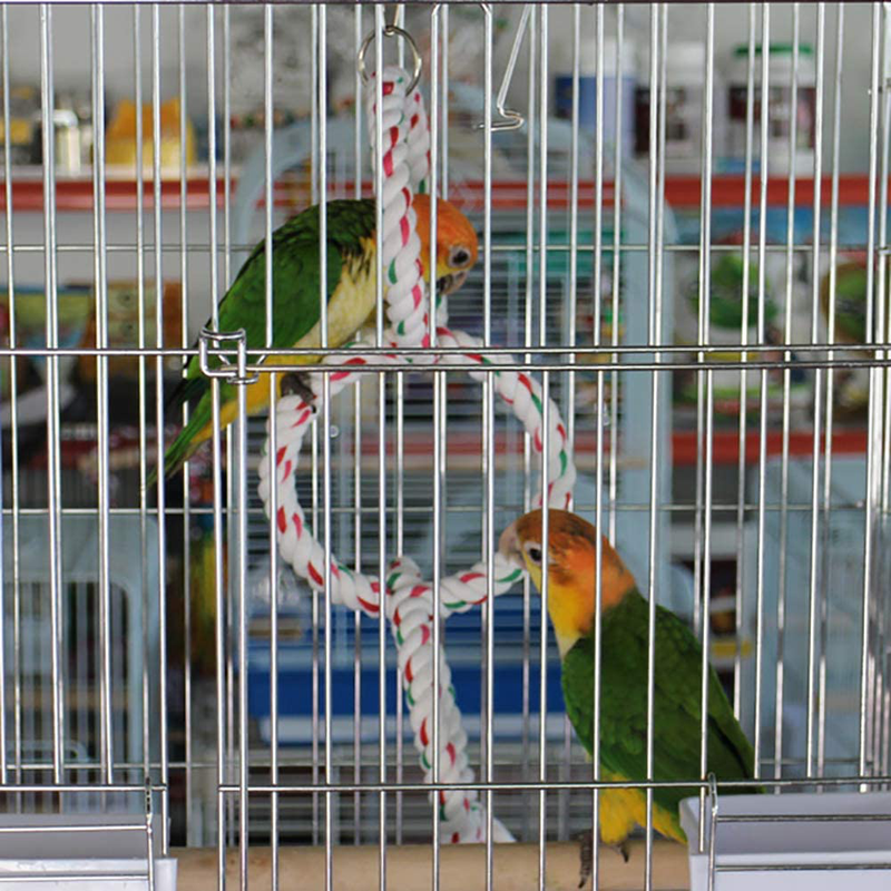 LeerKing Bird Hanging Perches Swings Toy Parrot Circle Ring Cotton Rope Bird Cage Chewing Toys Bungee Animals & Pet Supplies > Pet Supplies > Bird Supplies > Bird Toys LeerKing   
