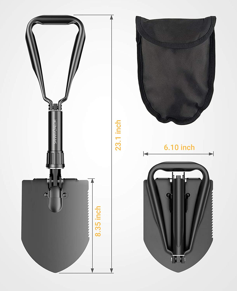 Sahara Sailor Folding Shovel, Spade Shovel for Digging, Camping Shovel Folding Multitool of Camping Essentials, Mini Foldable Shovel Work as Backpacking Trowel with High Carbon Steel & Storage Pouch Sporting Goods > Outdoor Recreation > Camping & Hiking > Camping Tools Sahara Sailor   