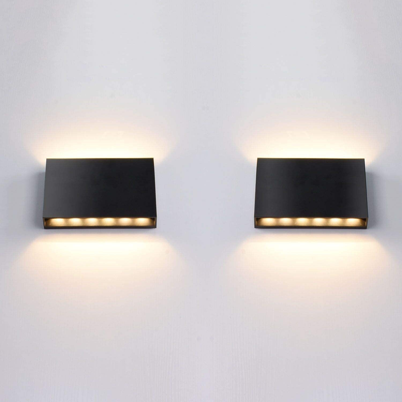 FUDESY 2-Pack LED Plastic Waterproof Wall Lamps,12W Black Finish Wall Sconce,Outdoor Indoor Up/Down Lights,3000K,Warm White,Fds2040B2 Home & Garden > Lighting > Lighting Fixtures > Wall Light Fixtures KOL DEALS   