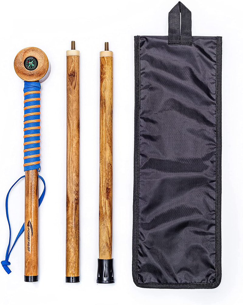 FOREST PILOT 3 Pieces Detachable Hardwood Walking Stick with a Compass and a Thermometer (Nature Color, 48 Inches, 1 Piece) Sporting Goods > Outdoor Recreation > Camping & Hiking > Hiking Poles FOREST PILOT   