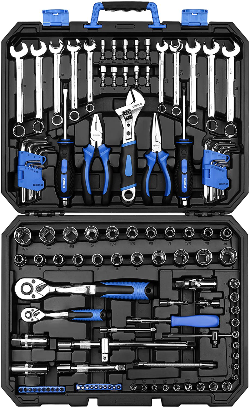 DEKOPRO 158 Piece Tool Set-General Household Hand Tool Kit,Auto Repair Tool Set, with Plastic Toolbox Storage Case Hardware > Tools > Tool Sets DEKOPRO 118 PCS  