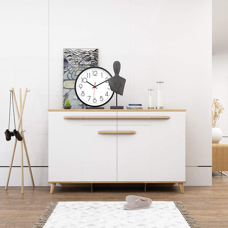 Kingrol 12-Inch Black Wall Clock, Silent Non Ticking Quality Quartz Clock Easy to Read for Home Office School Home & Garden > Decor > Clocks > Wall Clocks Kingrol   