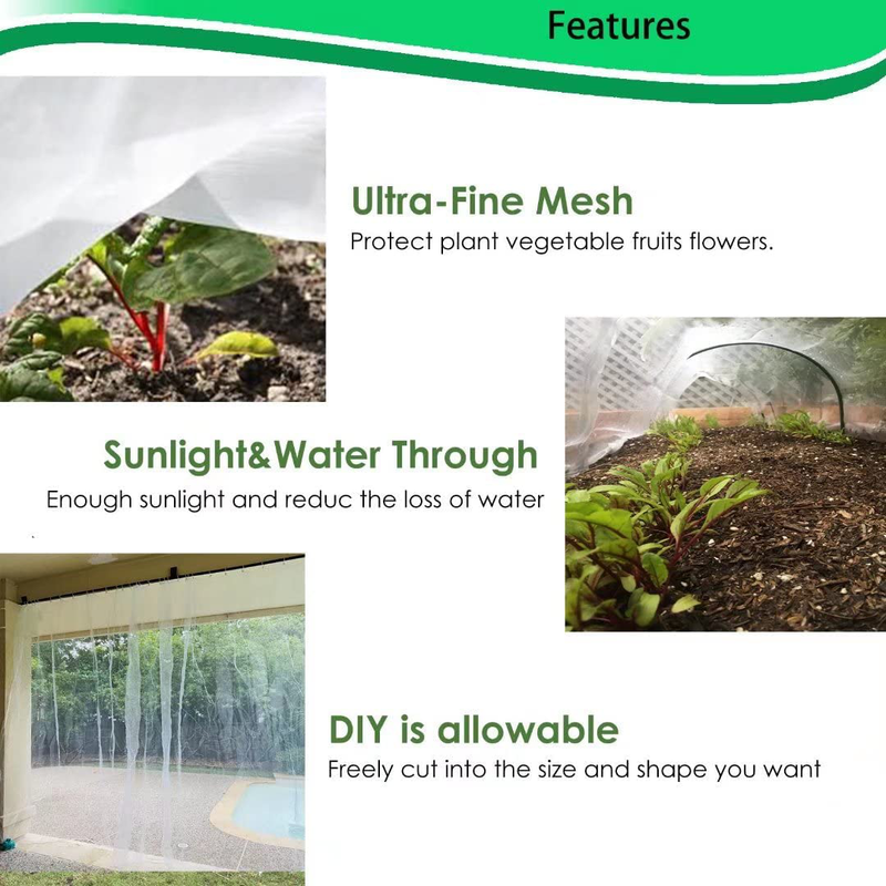 ICANZOU Garden Netting, Plant Covers 20X8.9Ft, Ultra Fine Mesh Protection Netting Thicken Mosquito Bird Net Garden Mesh Net for Protect Plant Fruits Flower Sporting Goods > Outdoor Recreation > Camping & Hiking > Mosquito Nets & Insect Screens ICANZUO   