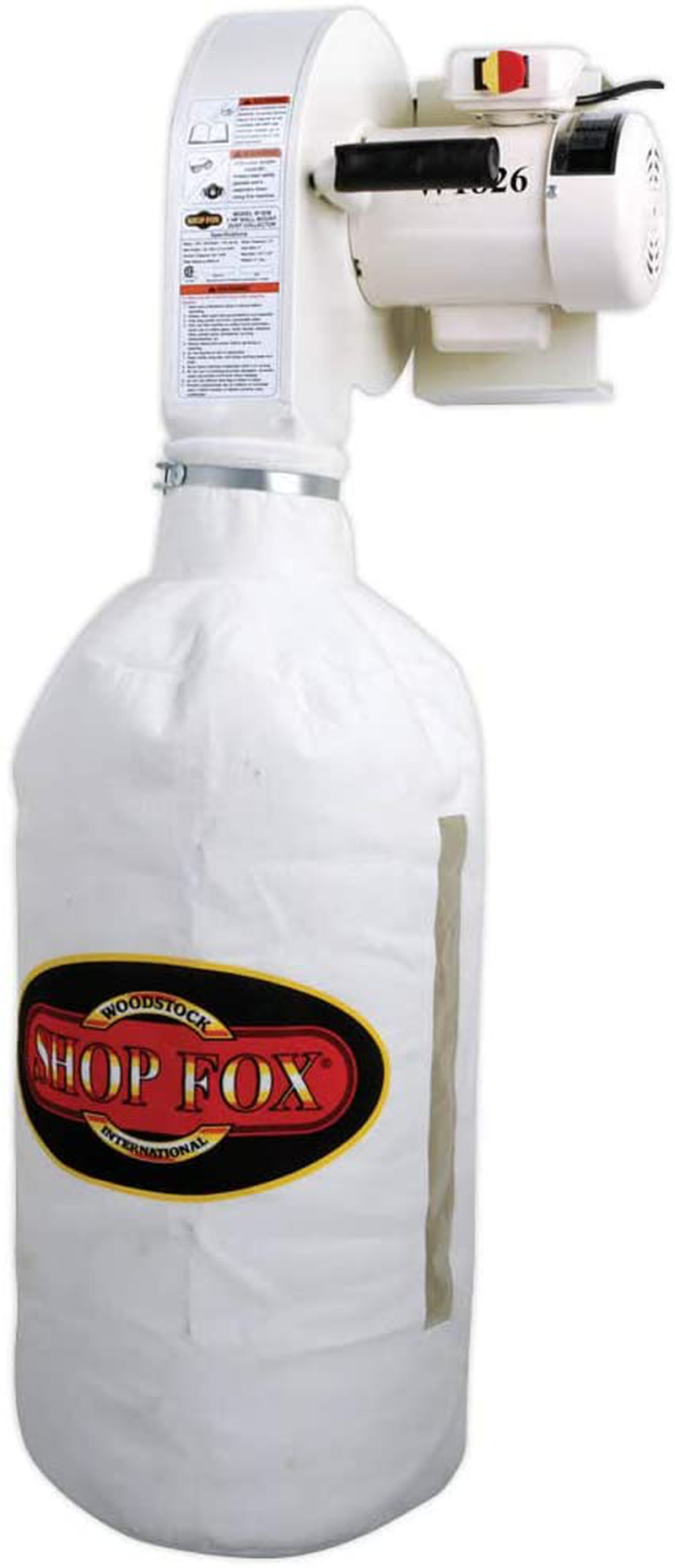 Shop Fox W1826 Wall Dust Collector, 2.5 Micron Filtration  Shop Fox 2.5 Micron Filter Bag  