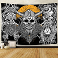 F-FUN SOUL Viking Tapestry, Large 80x60inches Soft Flannel Viking Decor, Mysterious Viking Bear Meditation Psychedelic Runes Wall Hanging Tapestries for Living Room Bedroom Decor GTLSFS9 Home & Garden > Decor > Artwork > Decorative Tapestries F-FUN SOUL #3 80x60 
