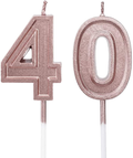 Qj-solar 2.76 inch Gold Number 40 Birthday Candles,40th Cake Topper for Birthday Decorations Home & Garden > Decor > Home Fragrances > Candles Qj-solar Rose Gold  
