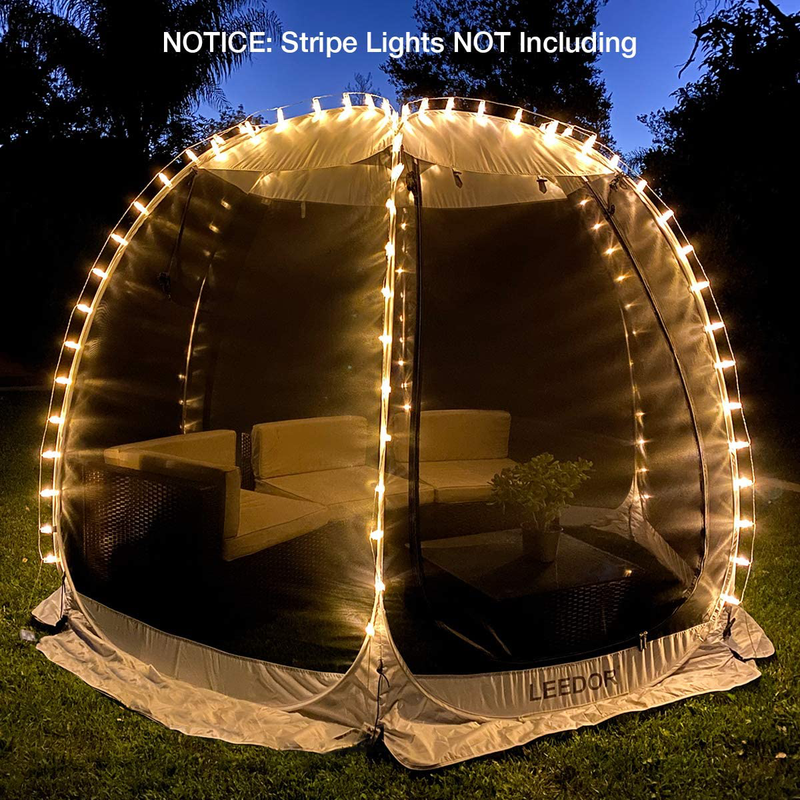 LEEDOR Gazebos for Patios Screen House Room 4-6 Person Canopy Mosquito Net Camping Tent Dining Pop up Sun Shade Shelter Mesh Walls Not Waterproof Gray,10'X10' Sporting Goods > Outdoor Recreation > Camping & Hiking > Mosquito Nets & Insect Screens LEEDOR   