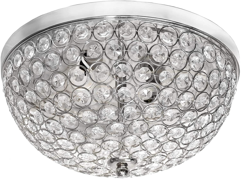 Elegant Designs AEFM0001-CHM Polished Chrome 2-Light Ceiling Light with Crystals Home & Garden > Lighting > Lighting Fixtures > Ceiling Light Fixtures KOL DEALS   