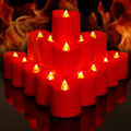 Homemory 24 Pack Red Flameless LED Votive Candles, Long Lasting Battery Operated Tealights, Electric Fake Tea Candles, for Party, Home, Halloween, Festival Decoration Home & Garden > Decor > Home Fragrances > Candles Homemory Red  