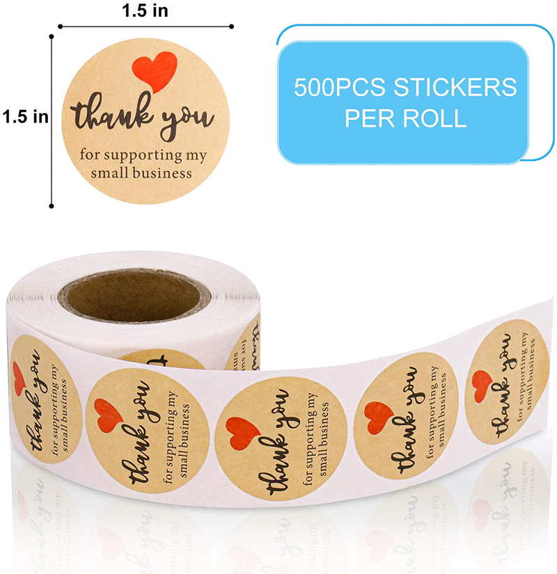 Thank You Stickers Small Business, 500Pcs 1.5” Thank You for Supporting My Small Business Stickers for Envelope Sealing, Gift Stickers for Packaging, Decorations, Small Business Supplies Christmas Home & Garden > Decor > Seasonal & Holiday Decorations& Garden > Decor > Seasonal & Holiday Decorations YIGO MASTER   
