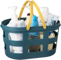 Shower Caddy Basket Tote for College Dorm Bathroom, Plastic Basket with Handles Portable Bath Storage Organizer Bin, Dark Blue