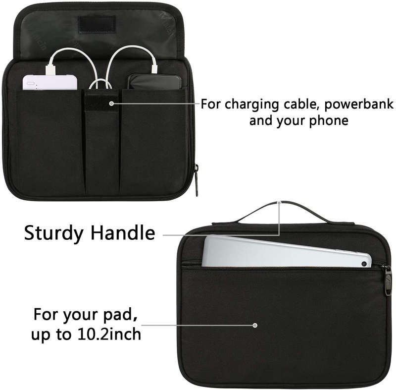 Matein Electronics Organizer, Waterproof Travel Electronic Accessories Case Portable Double Layer Cable Storage Bag for Cord, Charger, Power Bank, Flash Drive, Phone, Ipad Mini, SD Card, Tablet, Black Electronics > Electronics Accessories > Adapters MATEIN   