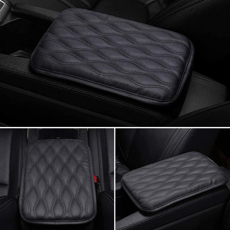 SUHU Auto Center Console Cover Pad Universal Fit for SUV/ Truck/ Car, Waterproof Car Armrest Seat Box Cover, Leather Auto Armrest Cover