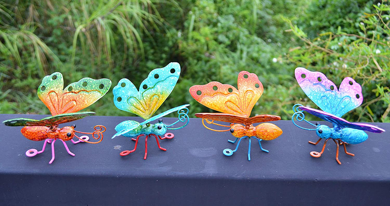 ShabbyDecor 3D Butterfly Outdoor Yard Art Metal Butterfly Hang Wall Décor for Indoor Living Room Bedroom Set of 4 Home & Garden > Decor > Artwork > Sculptures & Statues ShabbyDecor Default Title  