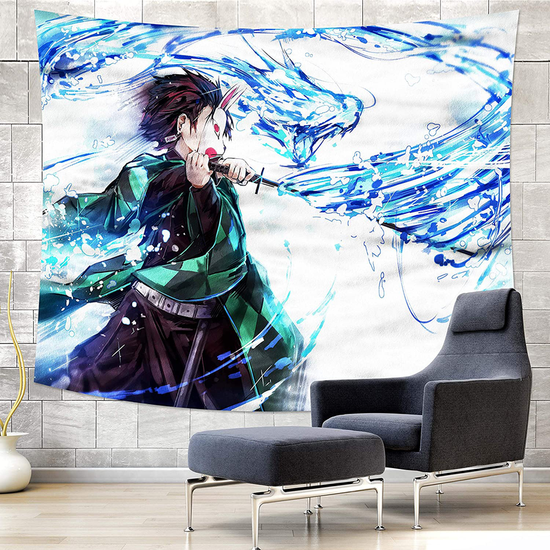 MEWE Anime Tapestry Japanese Manga Backdrop Blanket Posters for Boys Bedroom Party Wall Decoration 59x70in