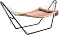 Hammock with Stands 2 Person Heavy Duty 450 Pounds Capacity with Bamboo Spreader Bar,Pad ,Pillow and Cup Holder Included for Outdoor Patio,Deck,Yard(Blue Stripe) Home & Garden > Lawn & Garden > Outdoor Living > Hammocks CharaVector Red  