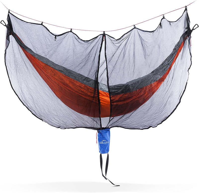 Hammock Bug & Mosquito Net Cover: Fortress Mesh Hammock Nets Repel & Keep Out Mosquitoes, No See Ums & Other Bugs - Fits Single or Double Camping & Travel Hammocks - 11' X 6" Netting with Carry Bag