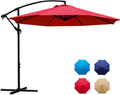Sunnyglade 10Ft Outdoor Adjustable Offset Cantilever Hanging Patio Umbrella (Tan) Home & Garden > Lawn & Garden > Outdoor Living > Outdoor Umbrella & Sunshade Accessories Sunnyglade Red  