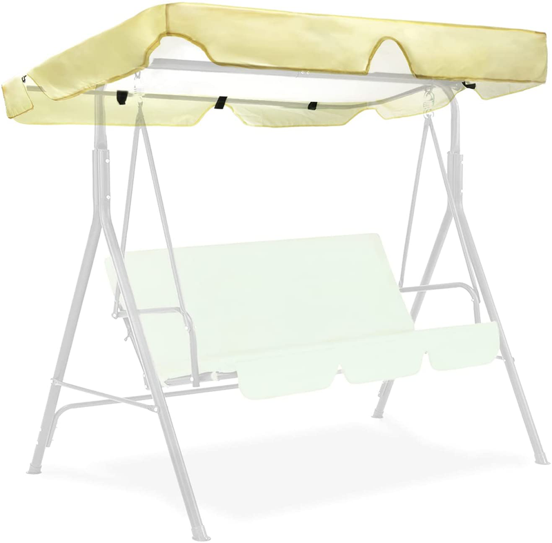 Hohong Patio Swing Canopy Cover,Swing Replacement Waterproof Canopy Top Cover with Velcro Strap for Outdoor Garden Chairs, Beige - 77x43x6inch Home & Garden > Lawn & Garden > Outdoor Living > Porch Swings HOHONG Yellow - 55x47x6inch  