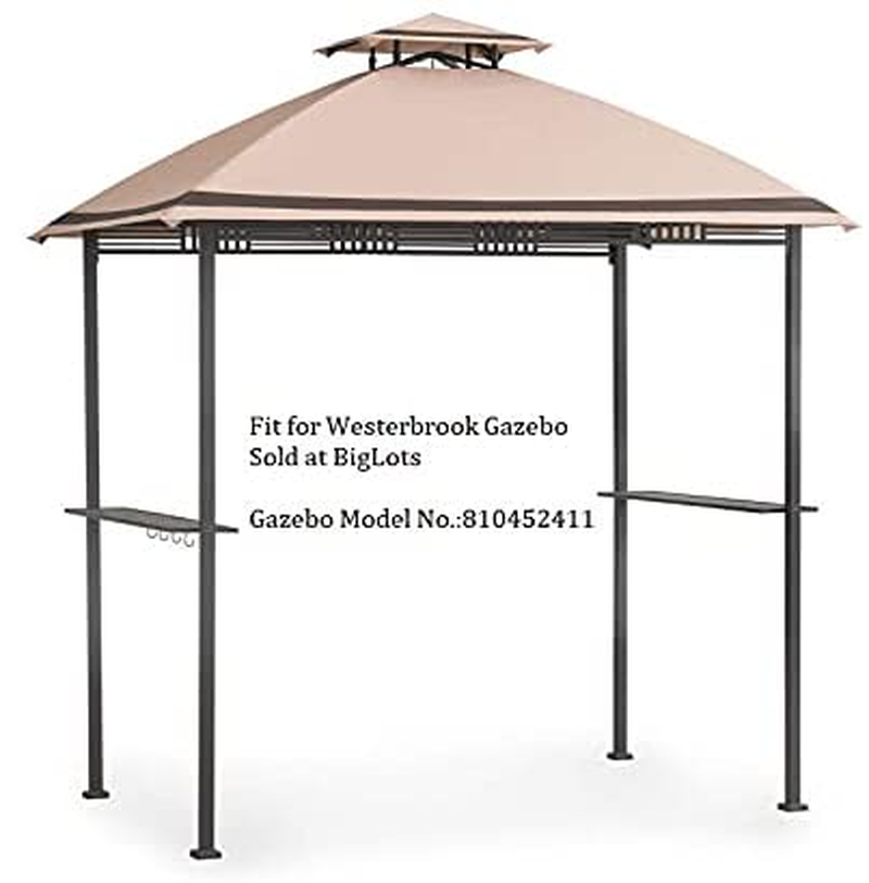 Hofzelt BigLots Westerbrook 5x8 Ft Grill Gazebo Replacement Canopy Double Tiered Roof Top Cover(Beige) Home & Garden > Lawn & Garden > Outdoor Living > Outdoor Structures > Canopies & Gazebos Hofzelt   