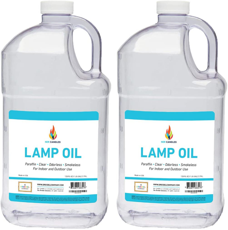 Liquid Paraffin Lamp Oil - 1 Gallon - Smokeless, Odorless, Ultra Clean Burning Fuel - Tiki Torch Fuel for Indoor and Outdoor Use Home & Garden > Lighting Accessories > Oil Lamp Fuel The Dreidel Company 2-Pack  