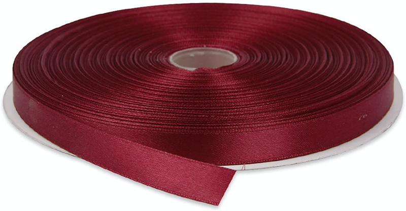 Topenca Supplies 3/8 Inches x 50 Yards Double Face Solid Satin Ribbon Roll, White Arts & Entertainment > Hobbies & Creative Arts > Arts & Crafts > Art & Crafting Materials > Embellishments & Trims > Ribbons & Trim Topenca Supplies Burgundy 1/2" x 50 yards 