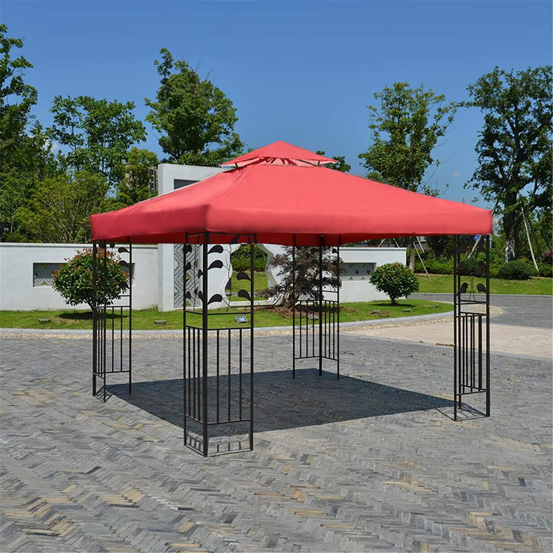 TINVHY 9.8x9.8FT Double Tier Replacement Gazebo Canopy Top Patio Pavilion Cover Sunshade,BBQ Gazebo Roof Top Gazebo Replacement Canopy Roof Home & Garden > Lawn & Garden > Outdoor Living > Outdoor Structures > Canopies & Gazebos TINVHY   