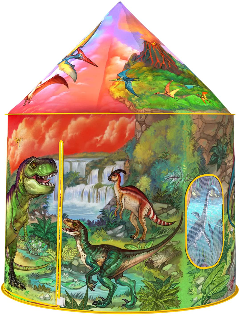 Dinosaur Play Tent Playhouse for Boys and Girls with Dino Mask & Cape Costume | Exceptional Dinosaur Themed Pop up Fort for Imaginative Indoor and Outdoor Games Sporting Goods > Outdoor Recreation > Camping & Hiking > Tent Accessories ImpiriLux   