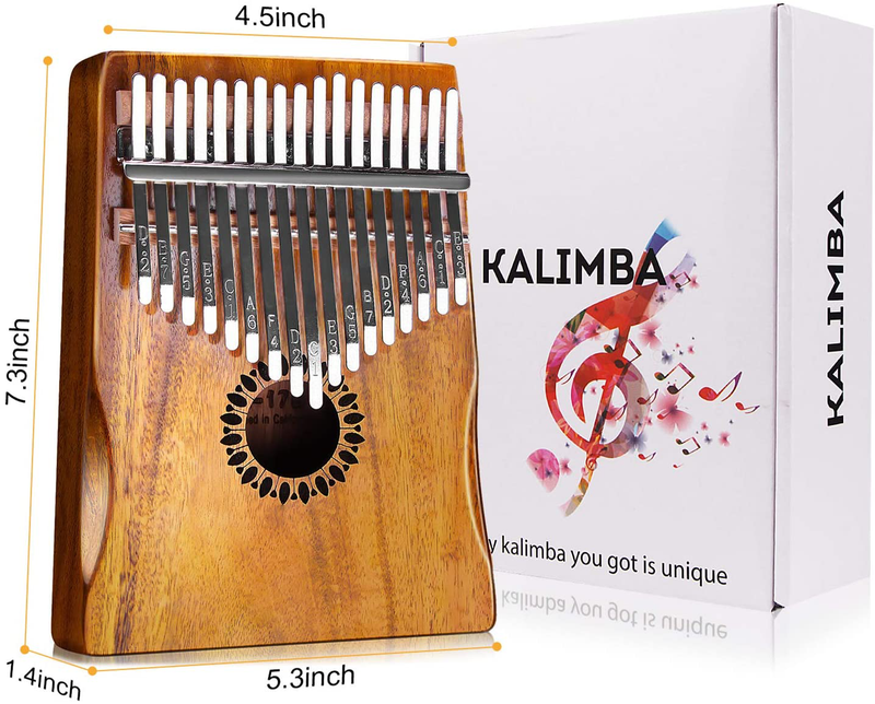 Kalimba Thumb Piano 17 Keys, Portable Mbira Finger Piano Gifts for Kids and Adults Beginners  Newlam   